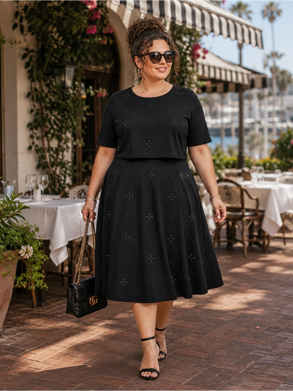 Torrid Insider Collection NWT Black 2PC Midi Skirt Set w/ Embellishments Size 1X